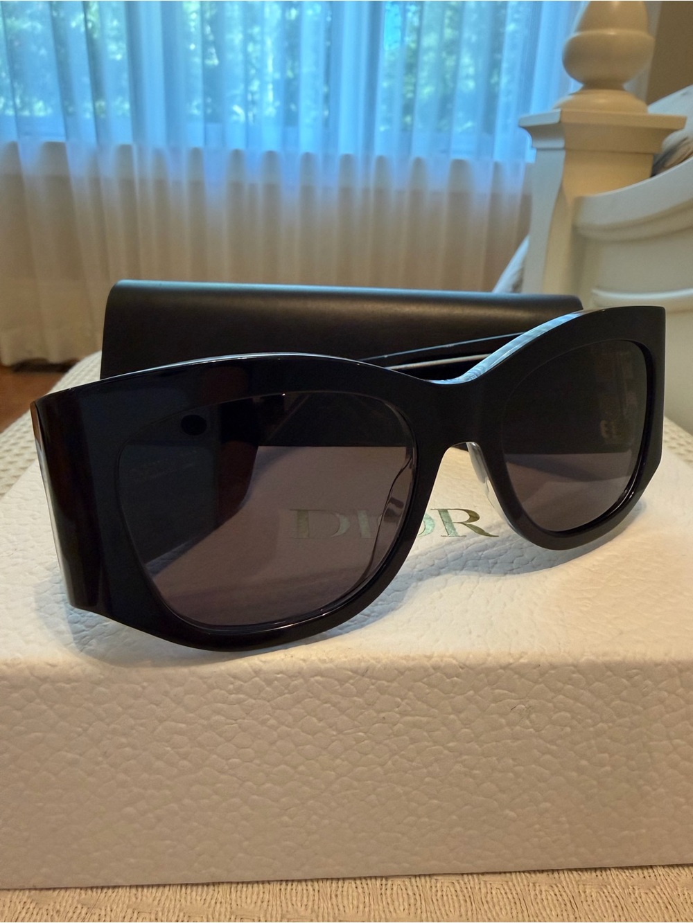 ❗️BNWB❗️Dior Black Oversized Oval Square Acetate Sunglasses with Gold Logo